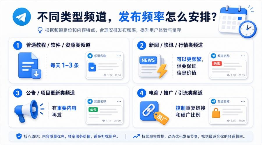 Telegram频道每天发几条内容比较好？新手发布频率和运营建议 配图 1