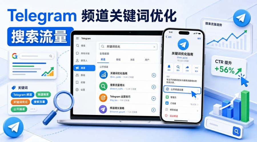 Telegram 频道关键词搜索流量优化指南:公开设置、名称与内容排查