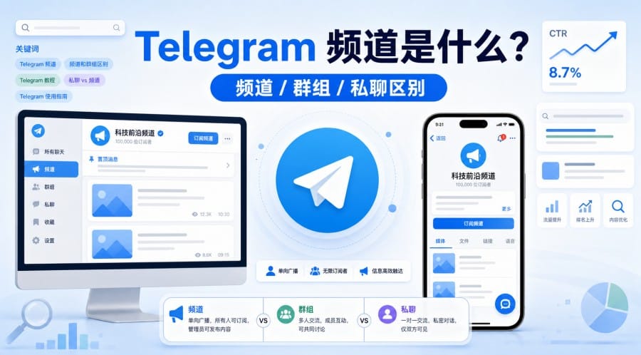Telegram 频道是什么？和聊天、群组有什么区别？