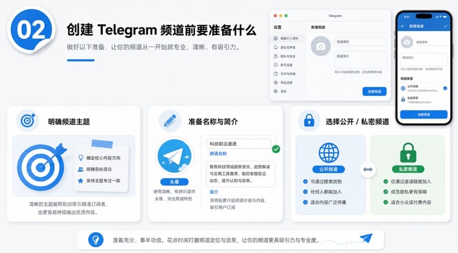 Telegram 频道新手怎么开始？创建、发布与运营入门教程 第 2 张正文图