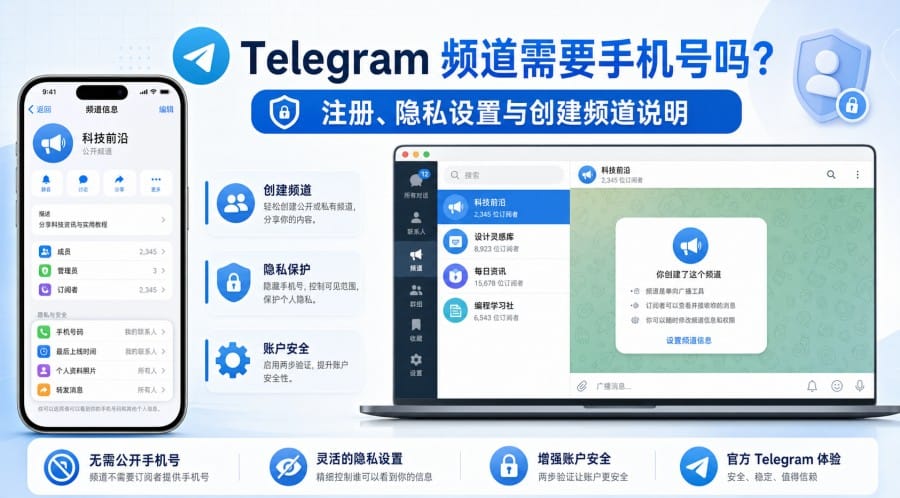 Telegram 频道需要手机号吗