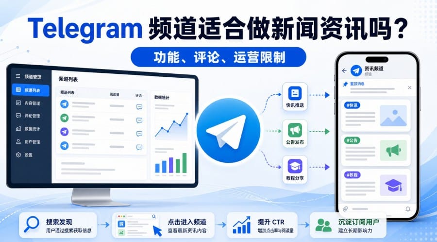 Telegram 频道适合做新闻资讯吗?新手运营前要看的功能和限制