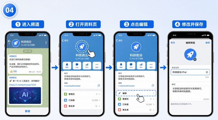Telegram 频道可以改名字吗? - step 3