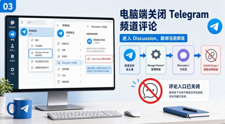 Telegram 频道怎么关闭评论 - 配图 2